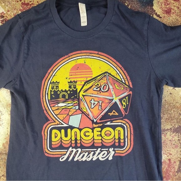 80s Vintage Dungeon Master Retro wave Distressed Graphic Logo Kids Small - Picture 6 of 11